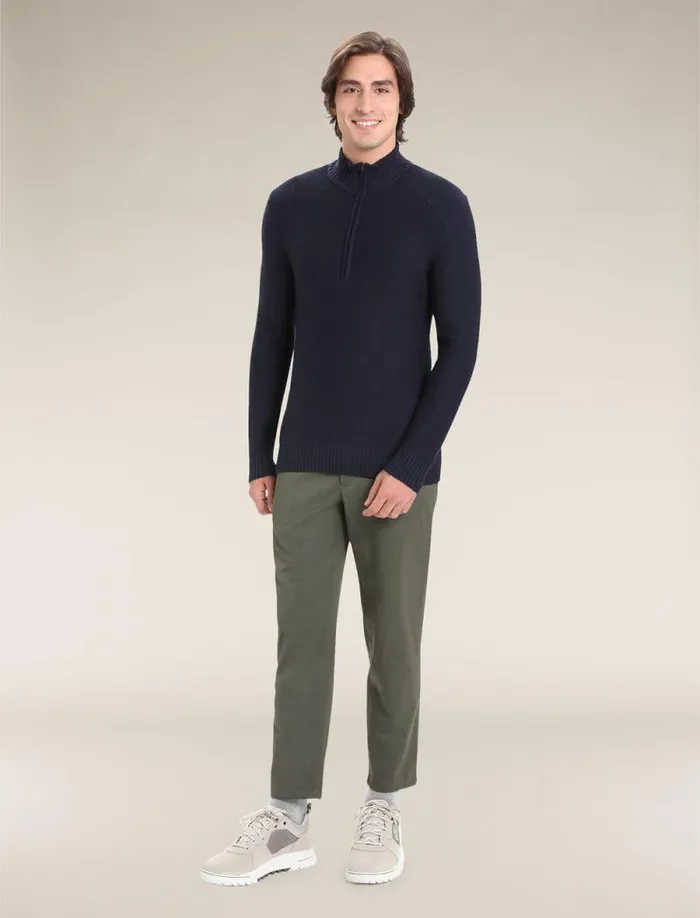 Icebreaker Waypoint Long Sleeve Half Zip Sweater Midnight Navy Men039s Sweaters and Hoodies