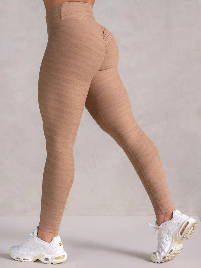 Icon Cross Over Scrunch Leggings 8211 Mocha Marl Women Ryderwear Leggings