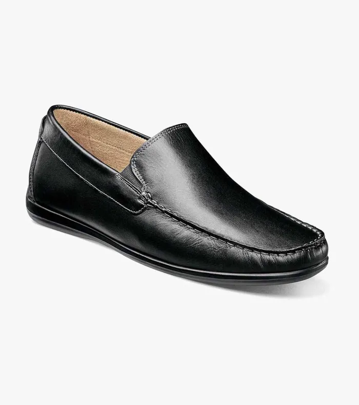 Intrepid Moc Toe Venetian Driver Black Men Florsheim Casual Shoes