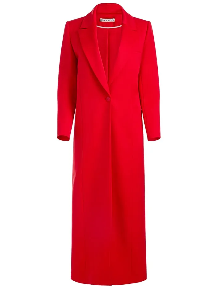 Jackets Coats Women Alice Olivia Colley Long Blazer Bright Ruby