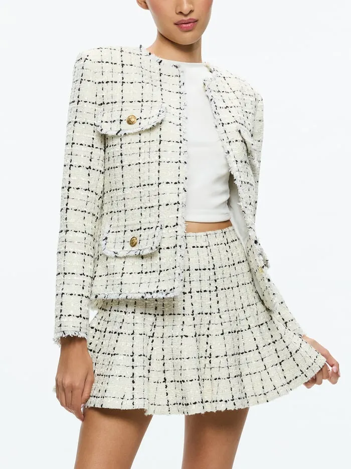 Jackets Coats Women Alice Olivia Dumont Jacket Off Whiteblack