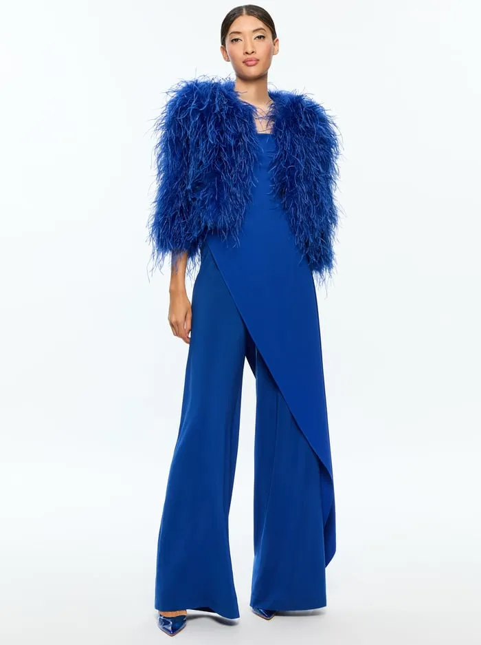Jackets Coats Women Alice Olivia Kidman Feathered Jacket Royal