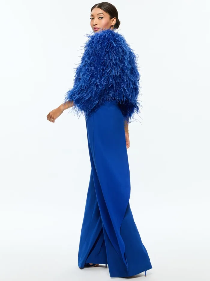Jackets Coats Women Alice Olivia Kidman Feathered Jacket Royal
