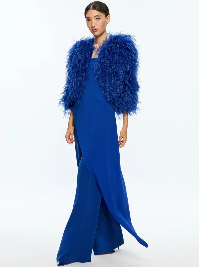 Jackets Coats Women Alice Olivia Kidman Feathered Jacket Royal