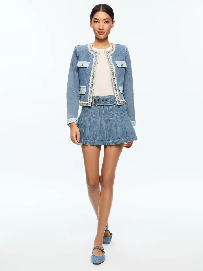 Jackets Coats Women Alice Olivia Landon Denim Jacket Avery Blue