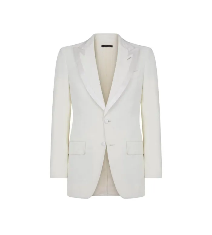 Jackets Men TOM FORD COMPACT LIGHT VELVET ATTICUS COCKTAIL JACKET Chalk
