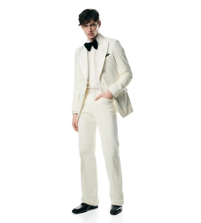 Jackets Men TOM FORD COMPACT LIGHT VELVET ATTICUS COCKTAIL JACKET Chalk Jackets Men TOM FORD COMPACT LIGHT VELVET ATTICUS COCKTAIL JACKET Chalk