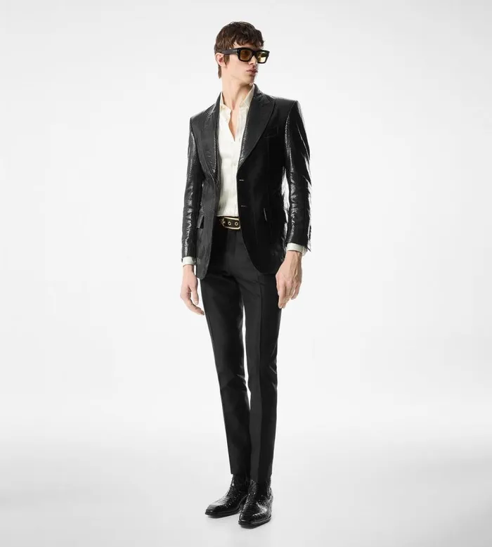 Jackets Men TOM FORD PATENT PRINTED PYTHON SARTORIAL BLAZER Black Jackets Men TOM FORD PATENT PRINTED PYTHON SARTORIAL BLAZER Black