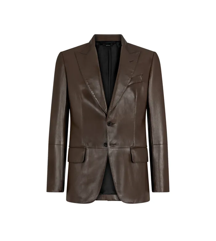 Jackets Men TOM FORD SHINY NAPPA PLONGE SARTORIAL BLAZER Chocolate