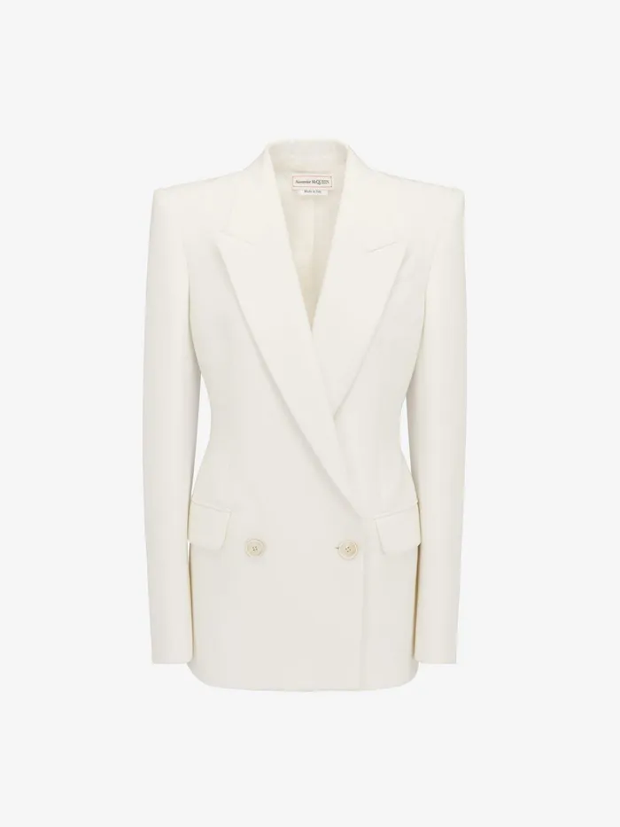 Jackets Women Alexander McQueen DoubleBreasted Jacket Optic White