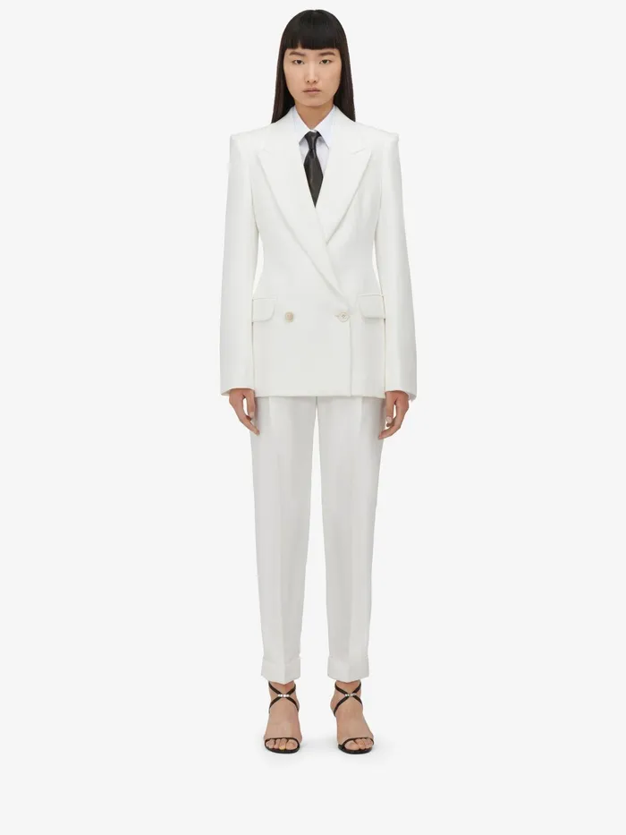 Jackets Women Alexander McQueen DoubleBreasted Jacket Optic White