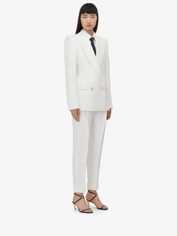 Jackets Women Alexander McQueen DoubleBreasted Jacket Optic White