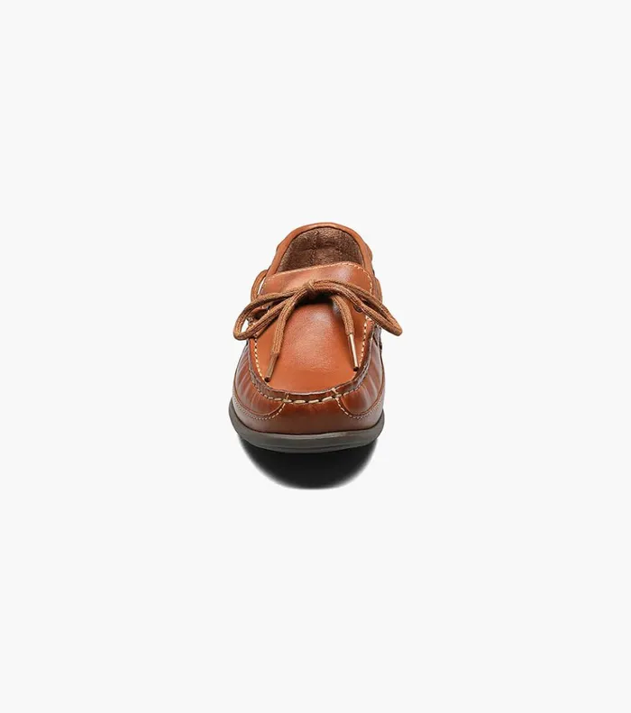 Jasper Tie Jr Boys Moc Toe Slip On Loafer Saddle Tan Kids Florsheim Casual Shoes