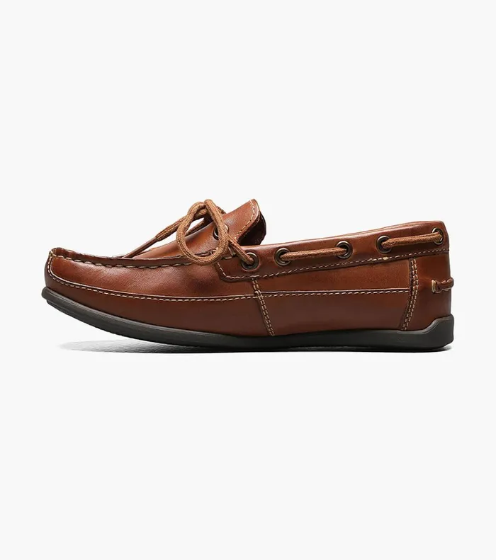 Jasper Tie Jr Boys Moc Toe Slip On Loafer Saddle Tan Kids Florsheim Casual Shoes
