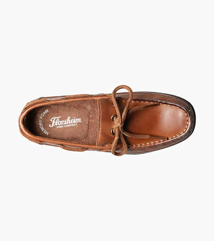 Jasper Tie Jr Boys Moc Toe Slip On Loafer Saddle Tan Kids Florsheim Casual Shoes
