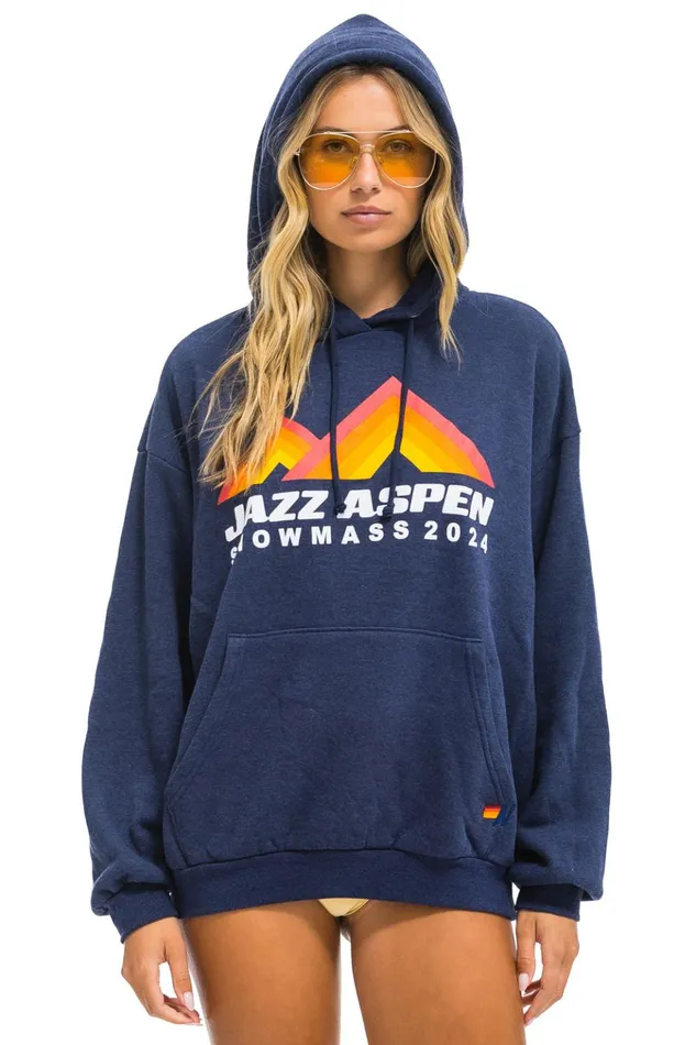 JAZZ ASPEN SNOWMASS 2024 PULLOVER HOODIE RELAXED 8211 NAVY Women Aviator Nation Hoodies