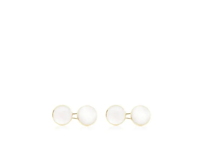 Jewelry Men TOM FORD MOTHER OF PEARL ROUND CUFFLINKS Goldpearl