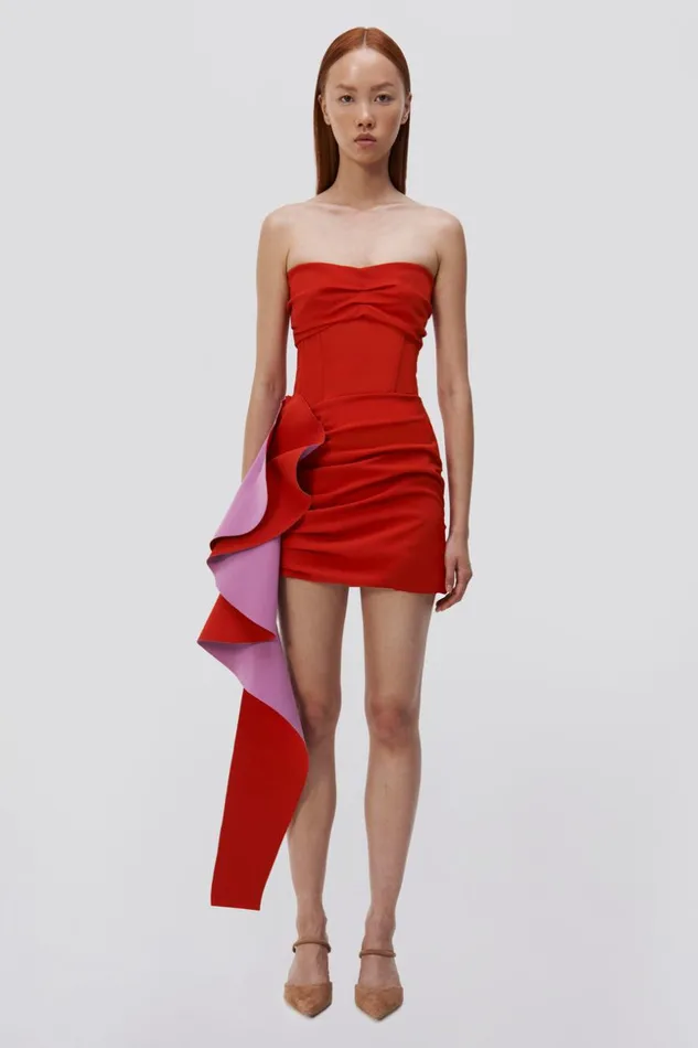 Jonathan Simkhai Adina Dress Apple Multi Women Dresses and Jumpsuits