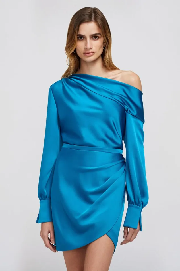Jonathan Simkhai Cameron Dress Phthalo Blue Women Dresses and Jumpsuits
