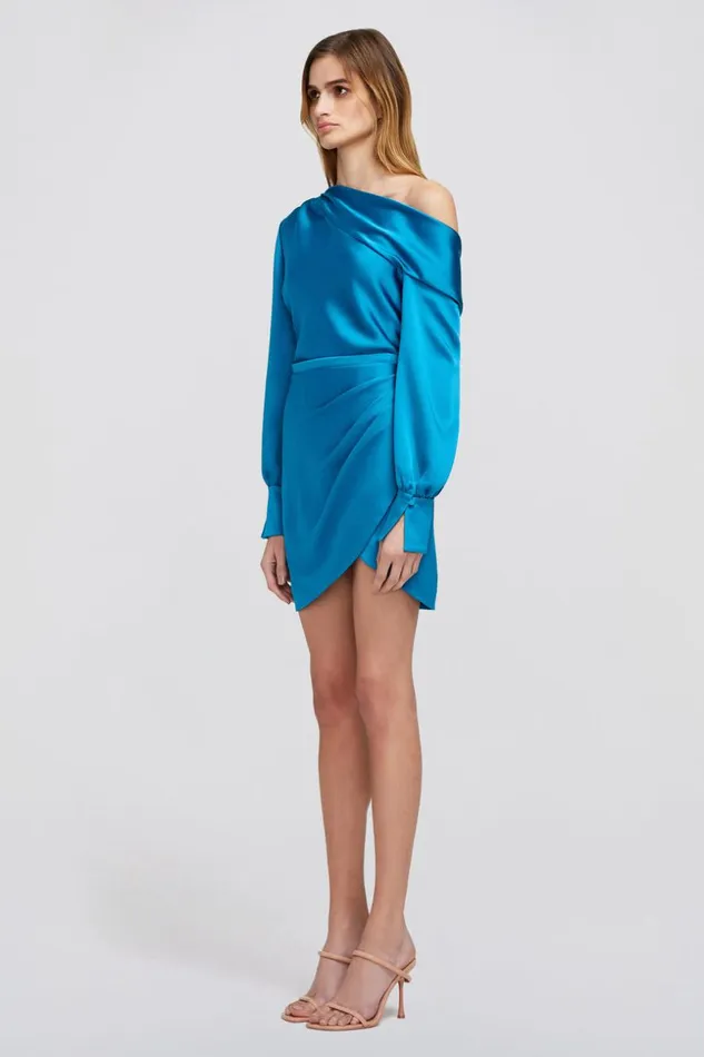 Jonathan Simkhai Cameron Dress Phthalo Blue Women Dresses and Jumpsuits