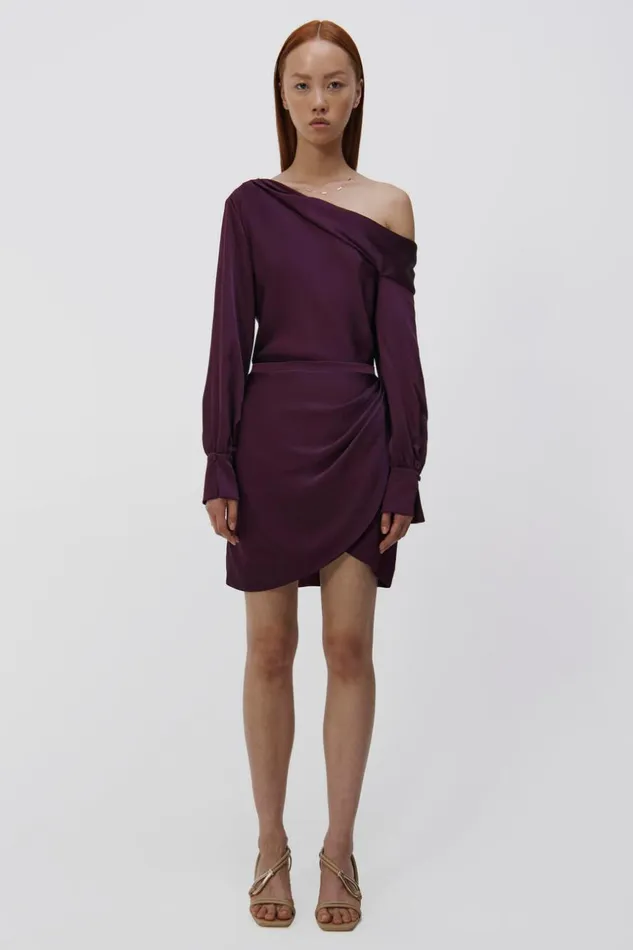 Jonathan Simkhai Cameron Dress Plum Women Dresses and Jumpsuits