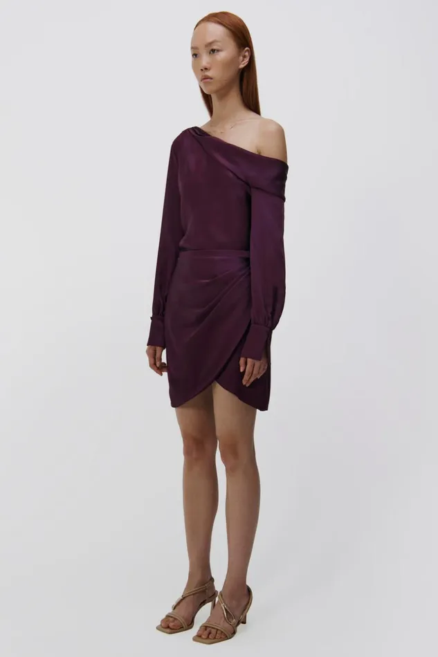 Jonathan Simkhai Cameron Dress Plum Women Dresses and Jumpsuits