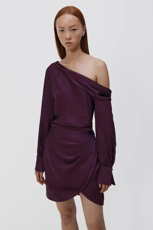 Jonathan Simkhai Cameron Dress Plum Women Dresses and Jumpsuits