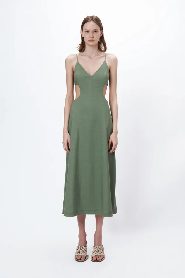 Jonathan Simkhai Giulia Dress Verde Women Dresses and Jumpsuits