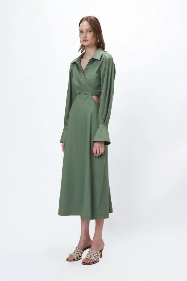 Jonathan Simkhai Giulia Dress Verde Women Dresses and Jumpsuits