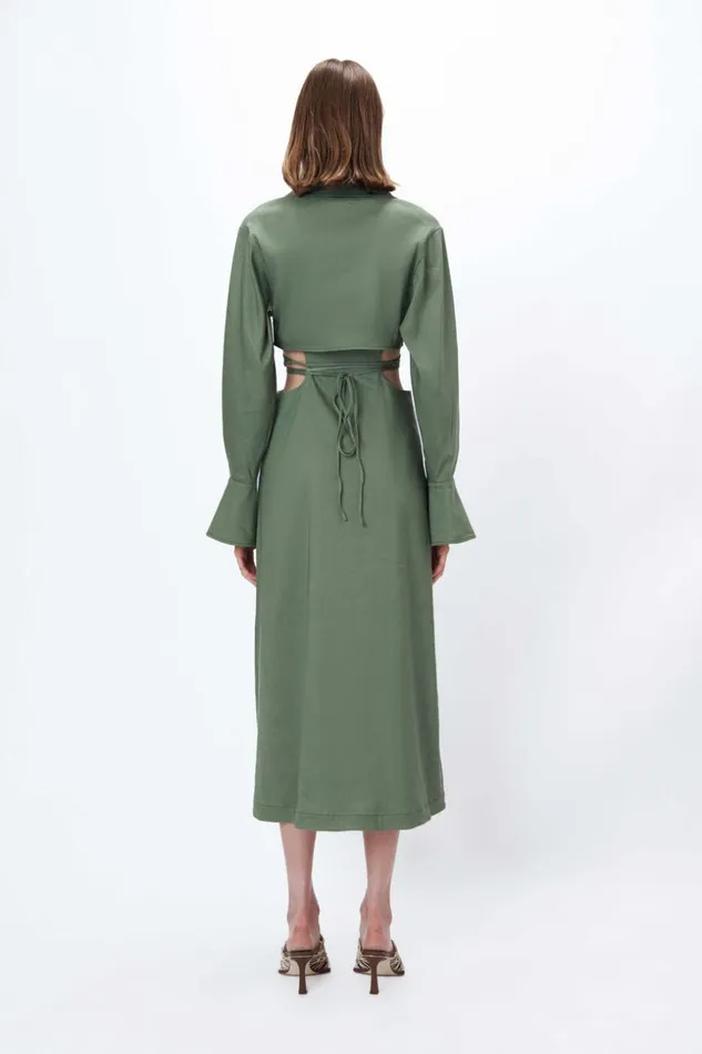 Jonathan Simkhai Giulia Dress Verde Women Dresses and Jumpsuits
