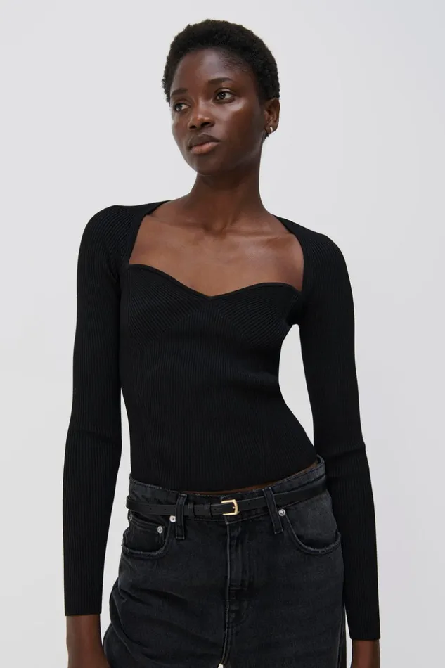 Jonathan Simkhai Giuliana Top Black Women Knitwear