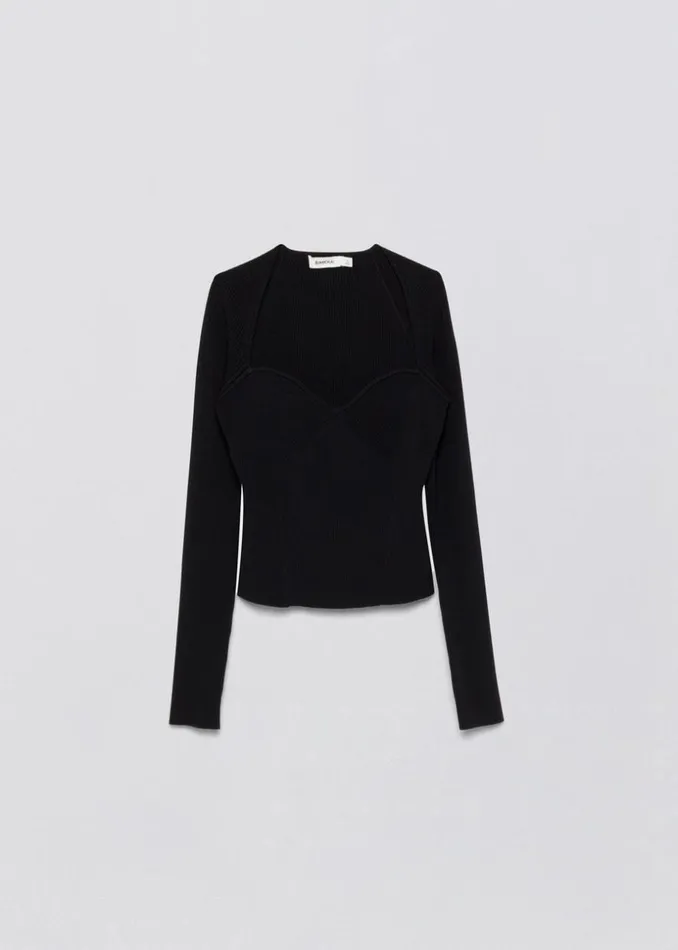 Jonathan Simkhai Giuliana Top Black Women Knitwear