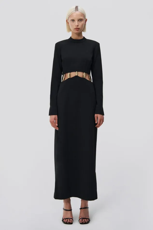 Jonathan Simkhai Gloria Gown Black Women Dresses and Jumpsuits