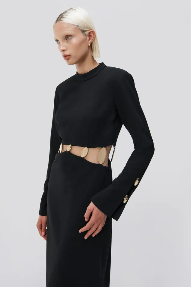 Jonathan Simkhai Gloria Gown Black Women Dresses and Jumpsuits