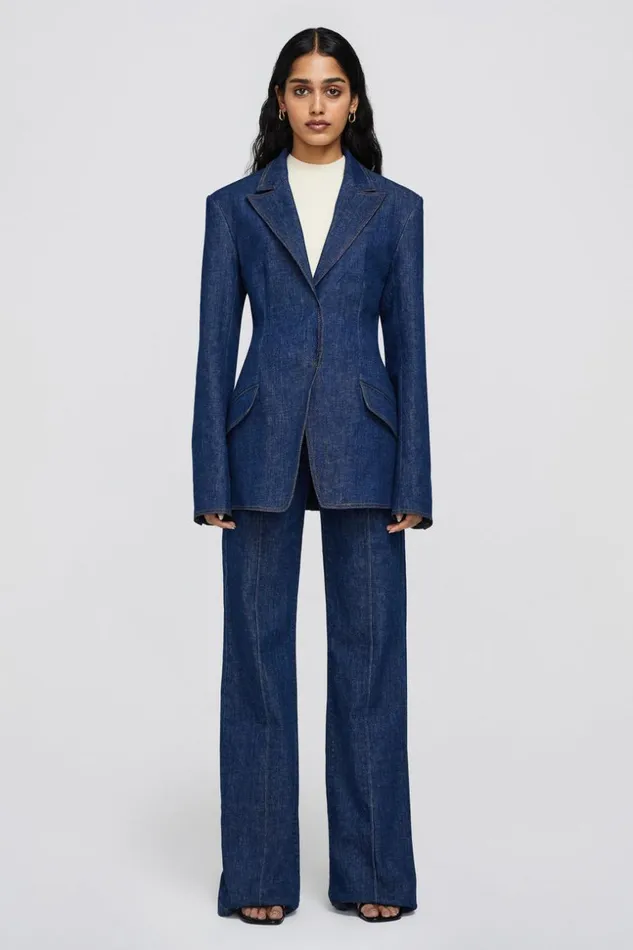 Jonathan Simkhai Jasper Blazer Imperial Women Denim