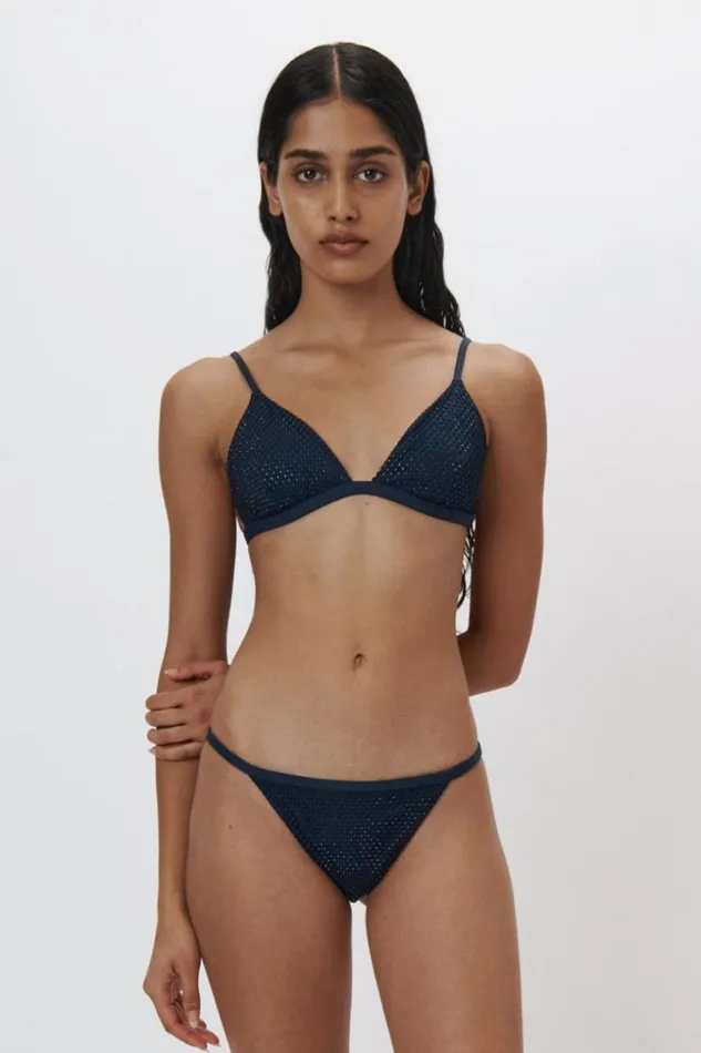 Jonathan Simkhai Joelle Bikini Top Midnight Women Swimwear
