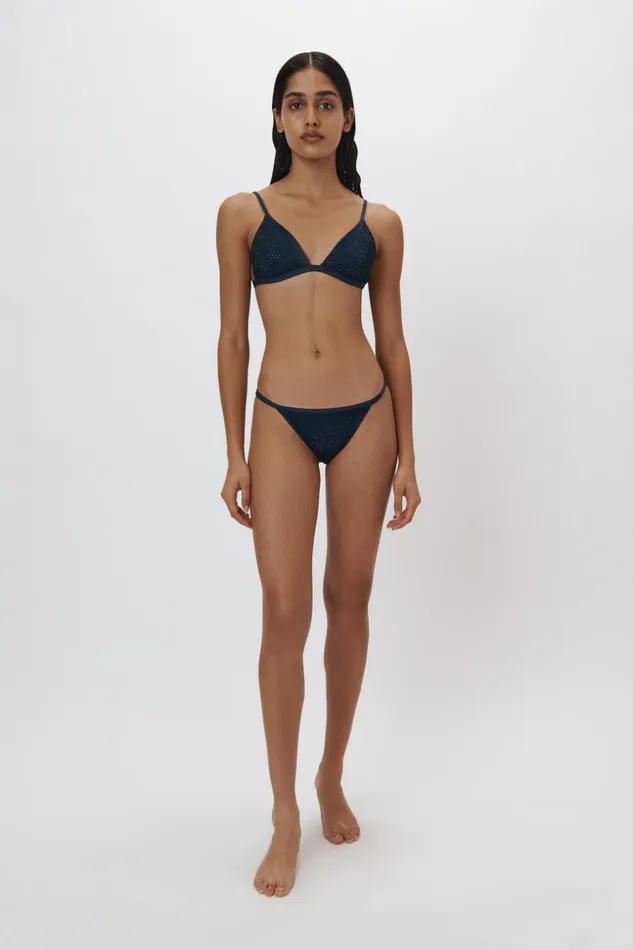 Jonathan Simkhai Joelle Bikini Top Midnight Women Swimwear
