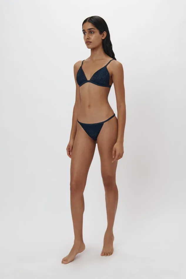 Jonathan Simkhai Joelle Bikini Top Midnight Women Swimwear