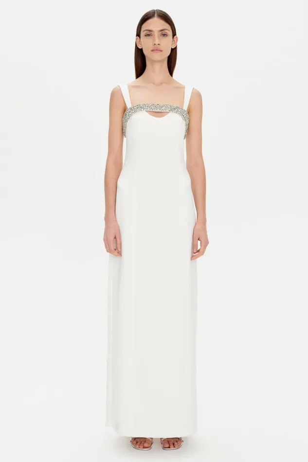 Jonathan Simkhai Lennox Gown EXCLUSIVE White Women Dresses and Jumpsuits