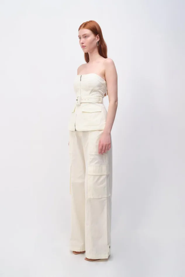 Jonathan Simkhai Lionelle Pant Natural White Women Pants and Bottoms