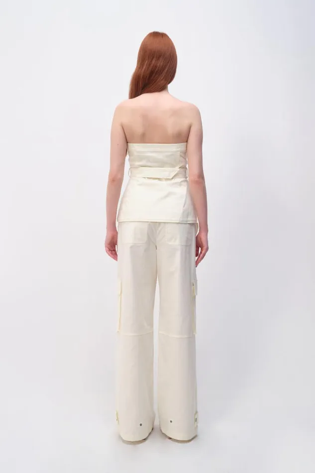 Jonathan Simkhai Lionelle Pant Natural White Women Pants and Bottoms
