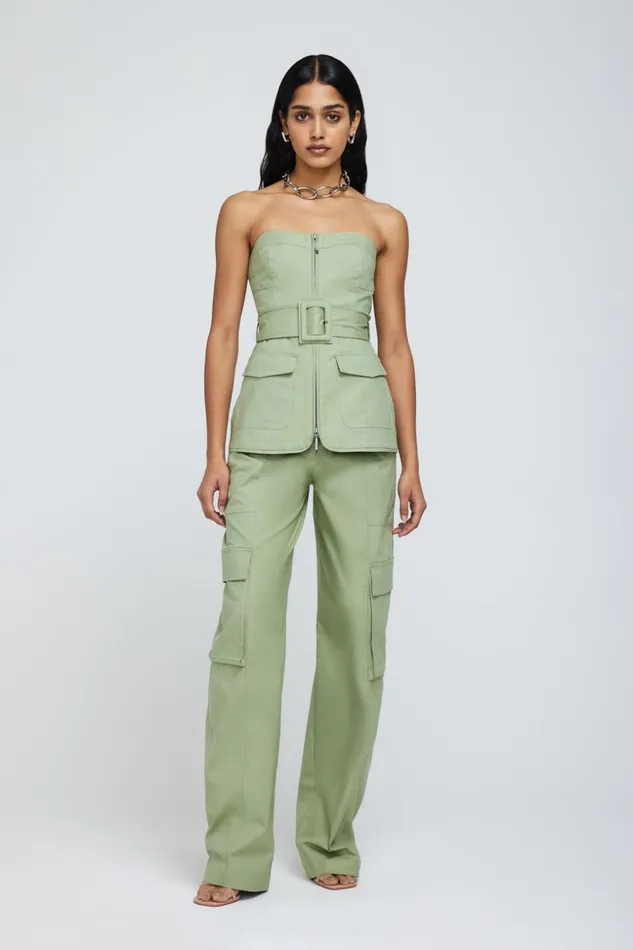 Jonathan Simkhai Lionelle Pant Verde Women Pants and Bottoms