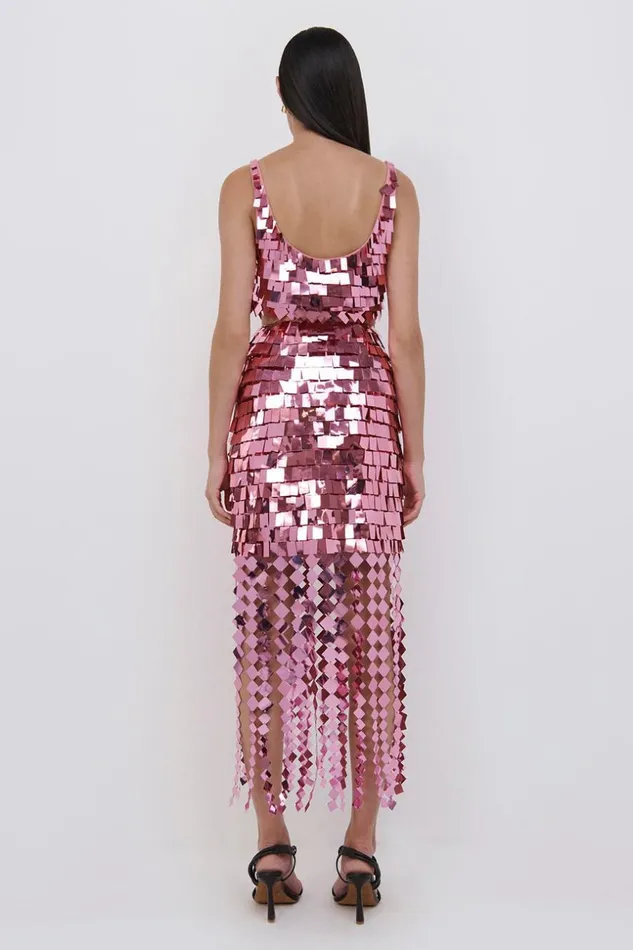 Jonathan Simkhai Lucee Sequin Midi Skirt Punch Women Pants and Bottoms