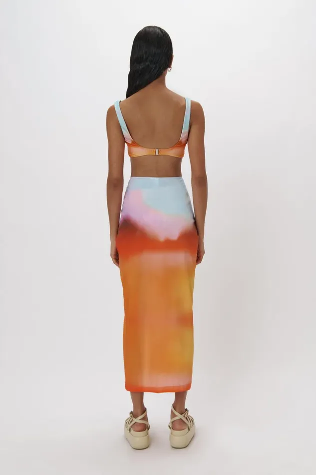 Jonathan Simkhai Makai Sarong Sunset Blur Orchid Women Pants and Bottoms