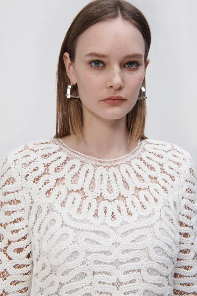Jonathan Simkhai Mccall Crochet Mini Dress White Women Dresses and Jumpsuits