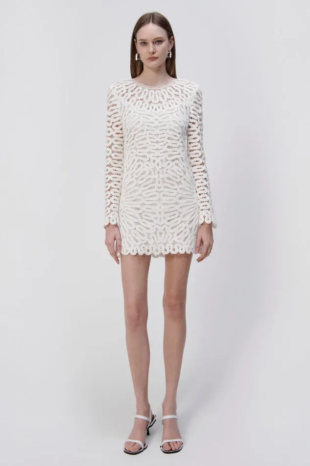 Jonathan Simkhai Mccall Crochet Mini Dress White Women Dresses and Jumpsuits