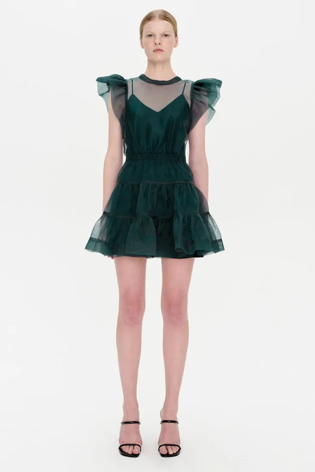 Jonathan Simkhai Monique Dress Emerald Women Dresses and Jumpsuits