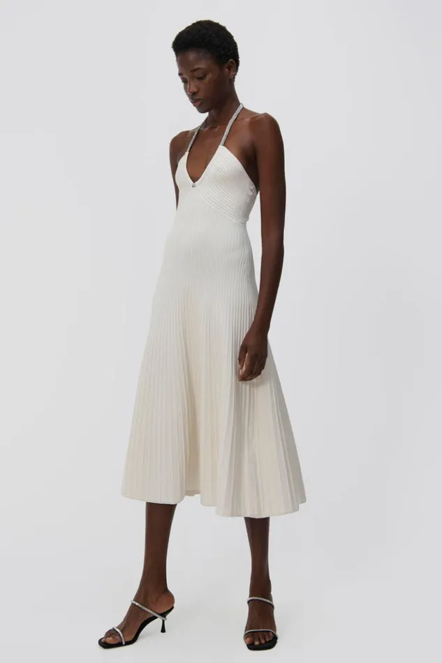 Jonathan Simkhai Sadira Dress Ivory Women Dresses and Jumpsuits