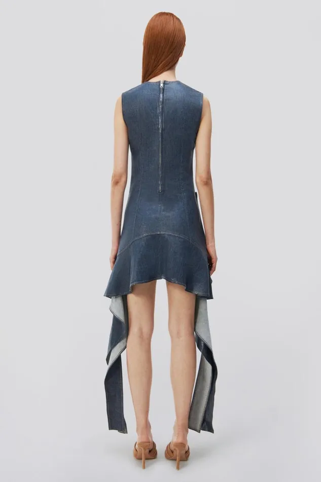 Jonathan Simkhai Sidonie Dress Coated Indigo Women Dresses and Jumpsuits