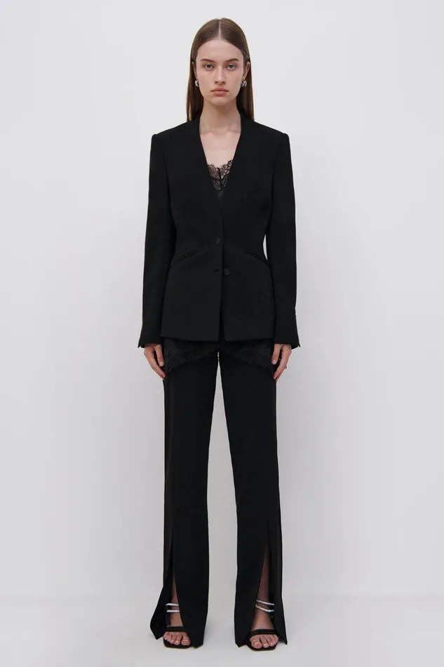 Jonathan Simkhai Signature Allie Blazer Black Women Jackets and Coats